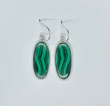 Stunning Green Malachite earrings set in Sterling Silver. 