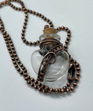 Heart Glass Bottle Keepsake Necklace in Copper