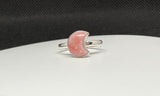 Sterling Silver Peruvian Pink Opal Moon Ring