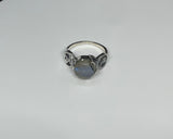 Sterling Silver Blue Labradorite Ring.