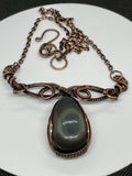 Obsidian and Copper Necklace