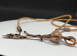 Peach Moonstone, Copper and Leather Necklace