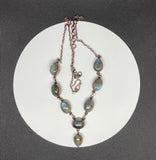 Adjustable Labradorite and Copper Station Necklac