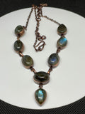 Adjustable Labradorite and Copper Station Necklac