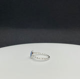 Sterling Silver Twisted Band Blue Kyanite Teardrop Ring