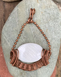 Unique Mother of Pearl and Copper Pendant