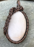 Dazzling Handmade Scolecite Pendant in Copper  Scolecite  is a stone that awakens the hearth as it has a strong resonance within the chakras from the heart up.