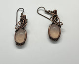Hypoallergenic Pink Chalcedony and Copper Earrings