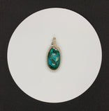 Stunning Chrysocolla Malachite Pendant wrapped in Sterling Silver