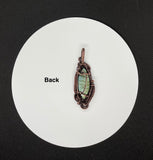 Beautiful Blue / Green Labradorite Pendant in layers on handwoven Copper.