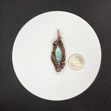 Beautiful Blue / Green Labradorite Pendant in layers on handwoven Copper.