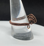 Adjustable Swarvoski Crystal and wire wrapped Copper Ring. 