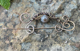 Botswana Agate Shawl Pin / Hair Pin in Copper, Bronze and Brass