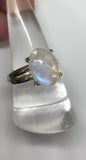 Sterling Silver Rainbow Moonstone Ring - size 8