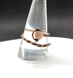 Adjustable Twisted Copper and Peach Sunstone Ring