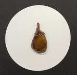 Tumbled Agate Slice Pendant Copper