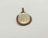 Vintage Mother of Pearl Button Pendant in Copper