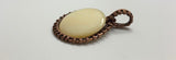 Vintage Mother of Pearl Button Pendant in Copper