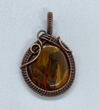 Petrified Wood and Copper Pendant