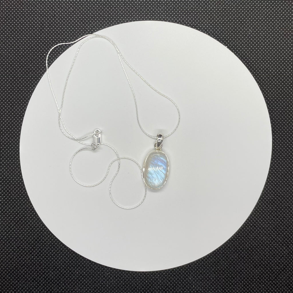Water Drop Moonstone Silver Necklace - Studio Jewellery US