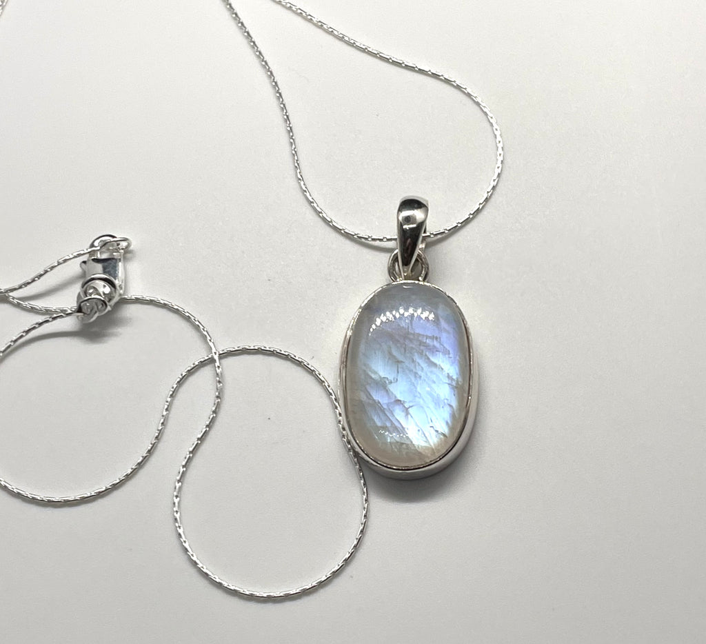 925 Rainbow Moonstone Necklace | 925 Silver Jewellery | A KIND OOOF