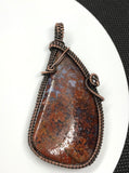 Beautiful Cathedral Agate Pendant in wire wrapped Copper.