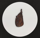Beautiful Cathedral Agate Pendant in wire wrapped Copper. Back Side