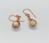 Howlite and Copper Earrings