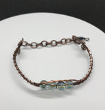 Electroplated Quartz and Copper Bracelet - adjustable