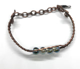 Electroplated Quartz and Copper Bracelet - adjustable