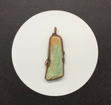 Tumbled Prase Pendant wrapped in Copper