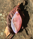 Pink Agate Pendant in Copper