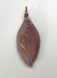 Pink Agate Pendant in Copper