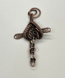 Celtic wire wrapped Copper Cross with Swarovski Crystal Accents. 