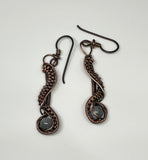 Hypoallergenic Labradorite and Copper Earrings