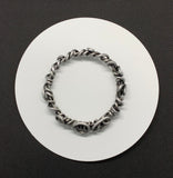 Heavy Gauge Antiqued Aluminum Swirls Bangle Bracelet