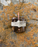 Petrified Wood, Hemp and Copper Pendant