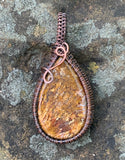Petrified Palmwood Pendant in Copper