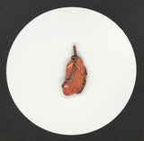 Tumbled Mexican Red Jasper Pendant Wrapped in Copper- back side