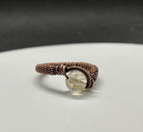 Rutilated Quartz and Copper Ring - size 9