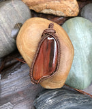 Petrified Wood and Copper Pendant