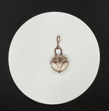 Petrified Wood Whimsical Owl Pendant in Copper. This one reminds me of a Snowy Owl. 