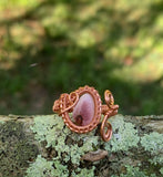 Tumbled Mookaite and Copper Ring- adjustable