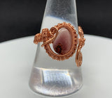 Tumbled Mookaite and Copper Ring- adjustable