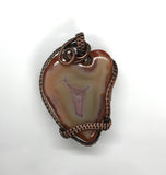 Tumbled Agate Heart Pendant in Copper