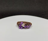Amethyst and Copper Ring - Size 7 1/2