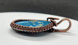 Beautiful Rare Blue Ceruleite Pendant wrapped in handwoven Copper. 