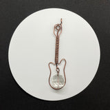 Copper Wire Wrapped Guitar Sun Catcher / Ornament with Glass Bead Dangle.