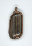 Tumbled Petrified Wood Pendant in Copper