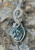 Tumbled Preseli Bluestone Pendant in Sterling Silver